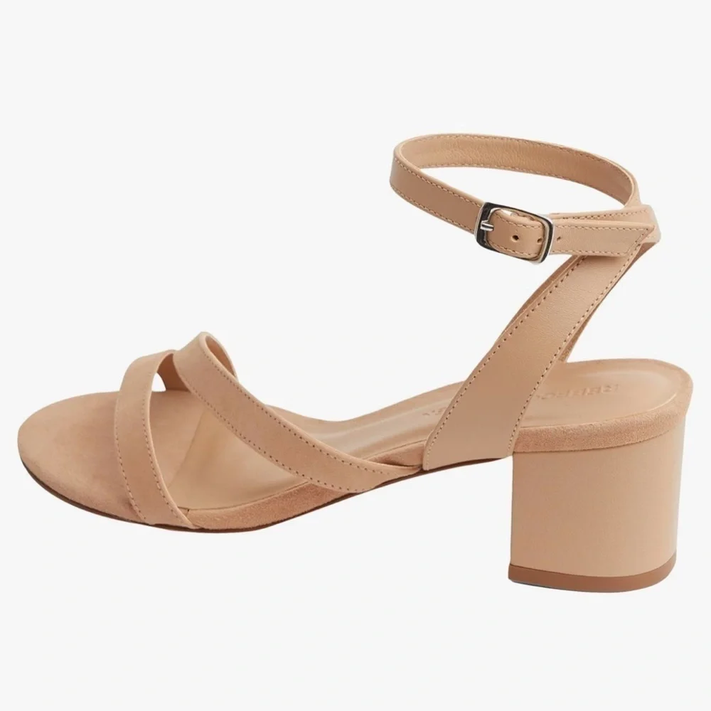 REBECCA ALLEN The Block Sandy Ankle Strap Sandal (Women) Mid Beige  size 11 M